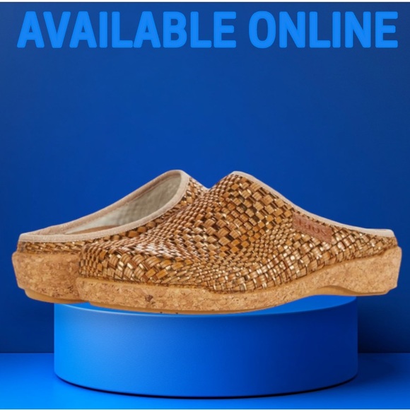 TAOS PRIMAVERA WOVEN SLIP ON MULE IN TAN/BRONZE SIZE 37 ( 6-6.5 ) NWOT - Picture 3 of 13